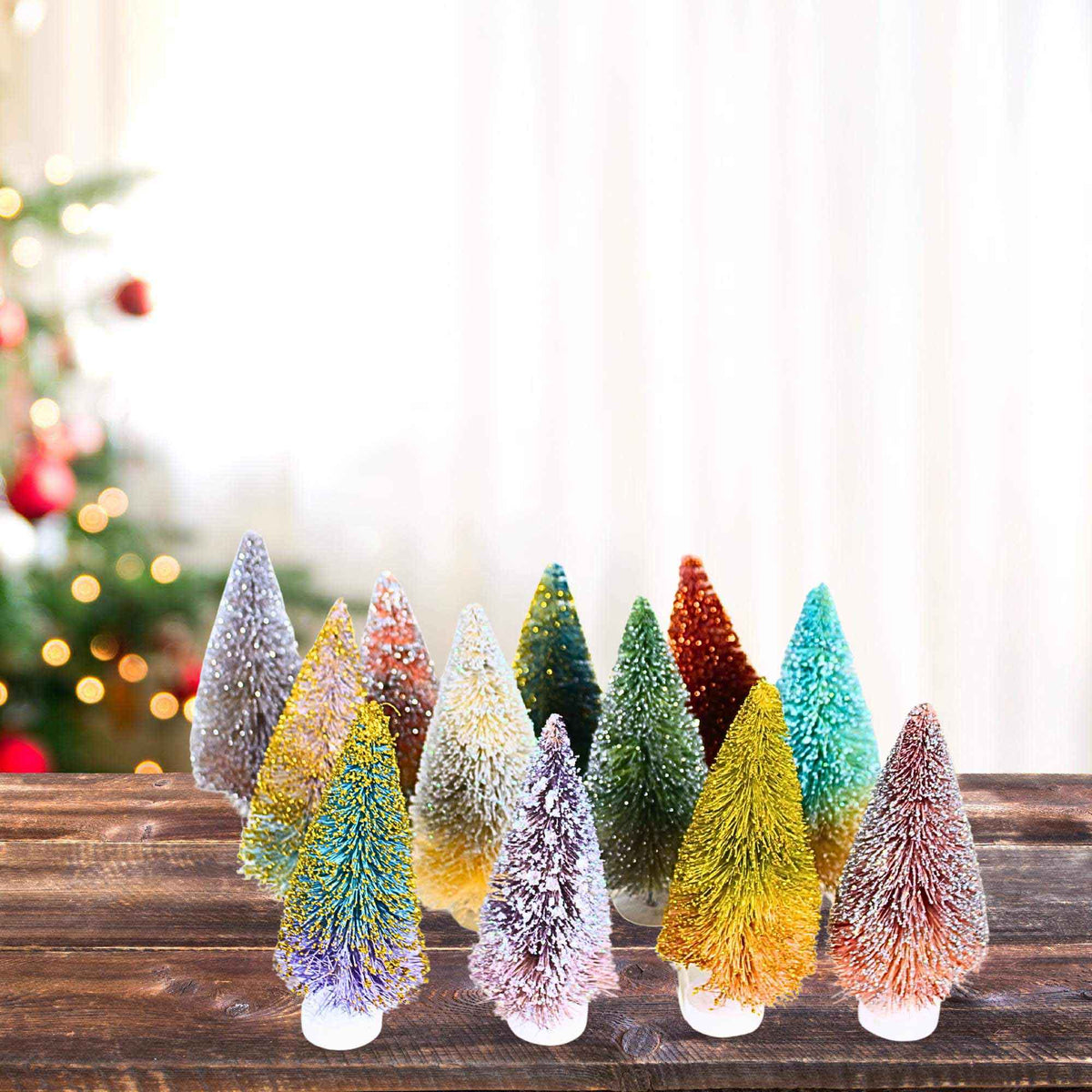 Cody Foster Glittered Ombre Bottle Brush Trees - - SBKGifts.com