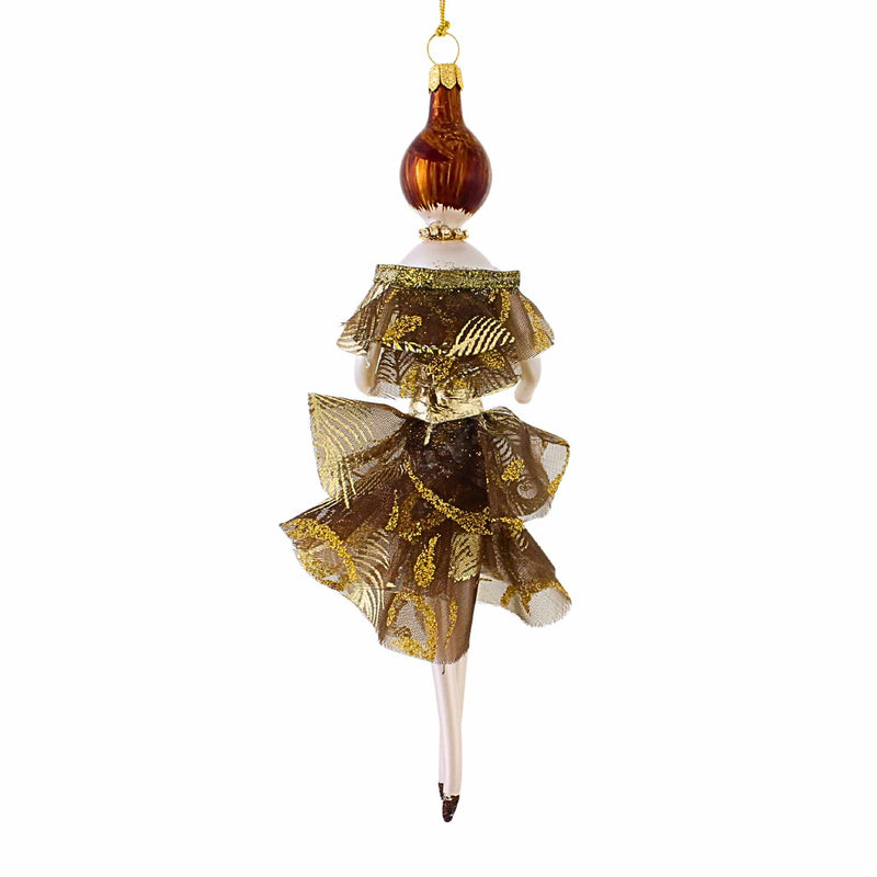 De Carlini Italian Ornaments Brandy In Bronze Dress - - SBKGifts.com