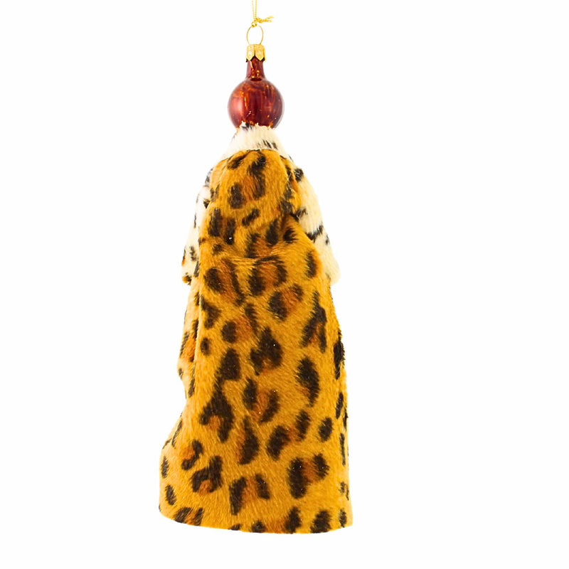 De Carlini Italian Ornaments Samantha In A Leopard Coat - - SBKGifts.com