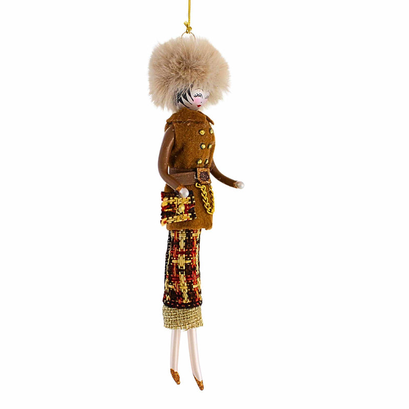 De Carlini Italian Ornaments Victoria In Brown/Orange Skirt - - SBKGifts.com