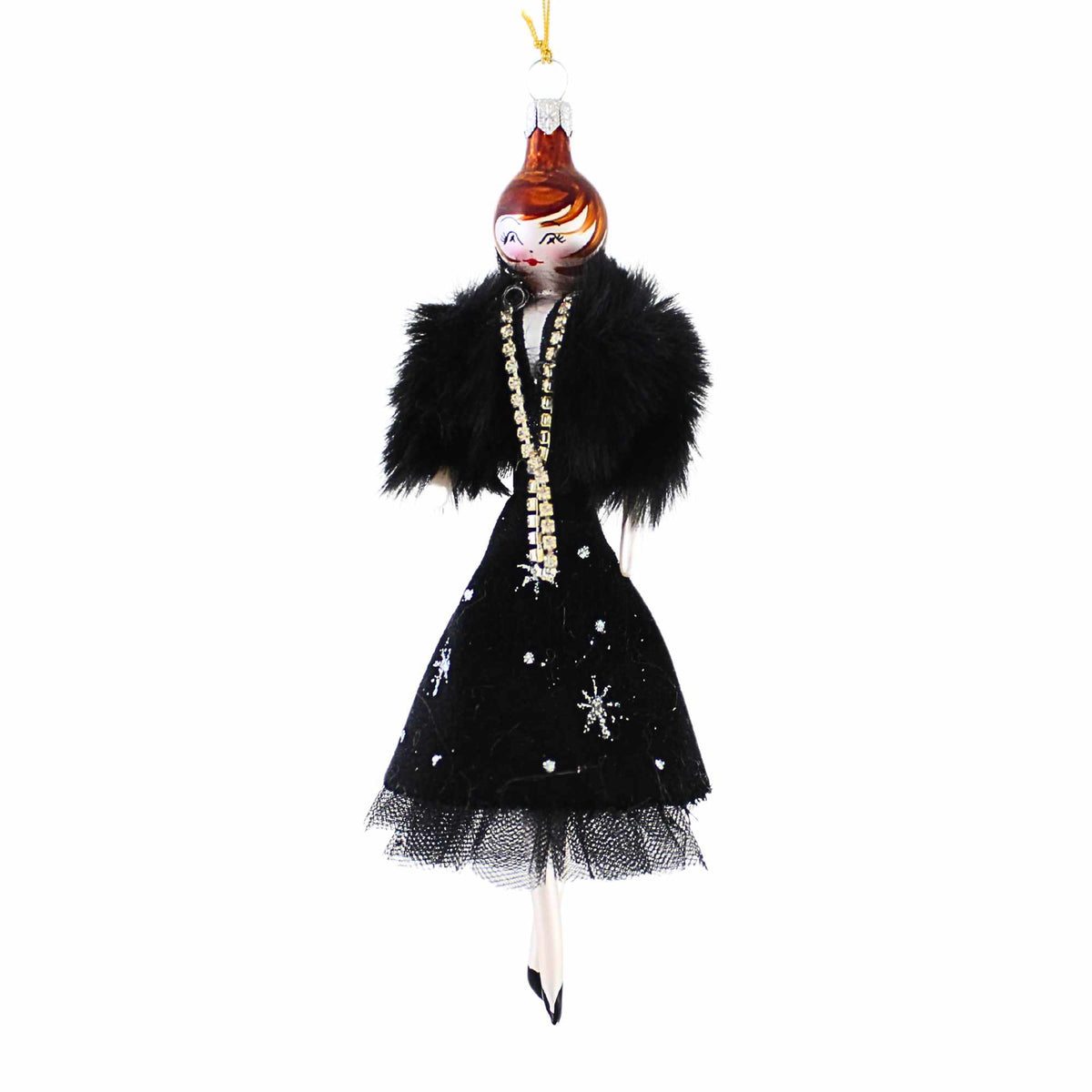 (43660) Lady With Black Velvet Skirt.