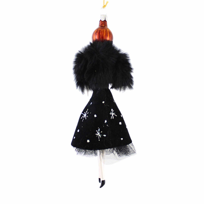 De Carlini Italian Ornaments Lady With Black Velvet Skirt. - - SBKGifts.com