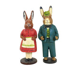 Cody Foster Vintage Rabbit Couple - 2 Figurines 8 Inch, Resin - Pa771 (43823)