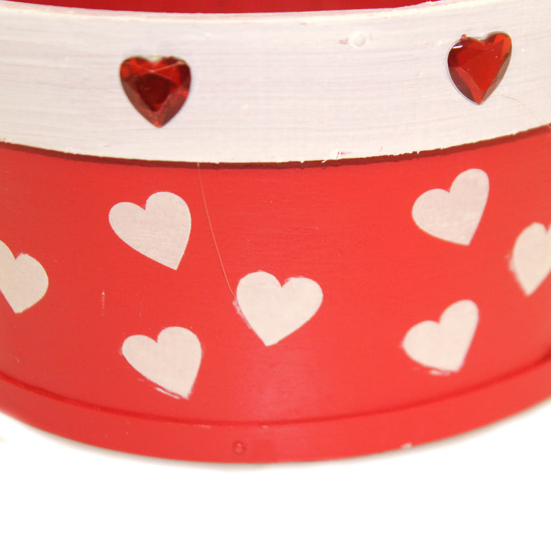 Burton & Burton Basket W/Red/White Hearts - - SBKGifts.com