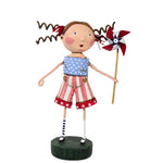 Lori Mitchell American Belle - One Figurine 5.75 Inch, Polyresin - Pinwheel Usa Stars And Stripes 12277. (43914)