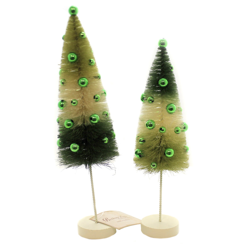 Saint Patricks Green Tri Color Bottle Brush Trees - - SBKGifts.com
