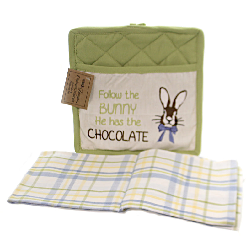 Tabletop Follow The Bunny Towel Set Cotton Easter 04961 (44096)