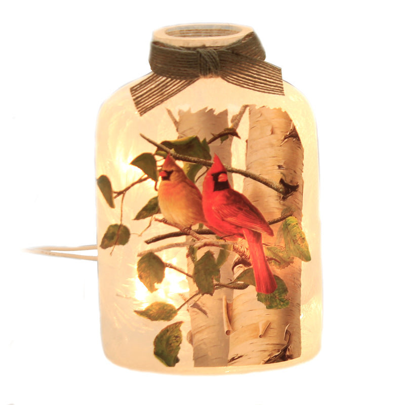 Stony Creek Summer Cardinals Lit Jar - - SBKGifts.com