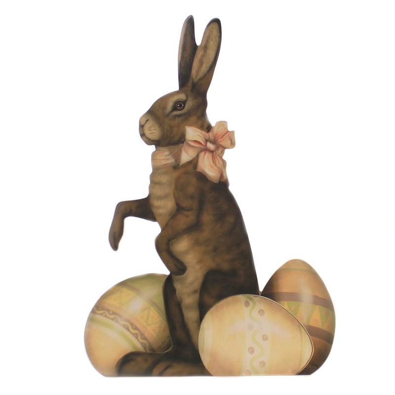 Easter Sweet Bunny W/Egg Dummy Board Wood Brown Rabbit Standing Bb7991 (44200)