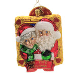 Picture Perfect Couples - 1 Glass Ornament 5 Inch, Glass - Santa Mrs Claus 2018 Dated 1019623 (44204)
