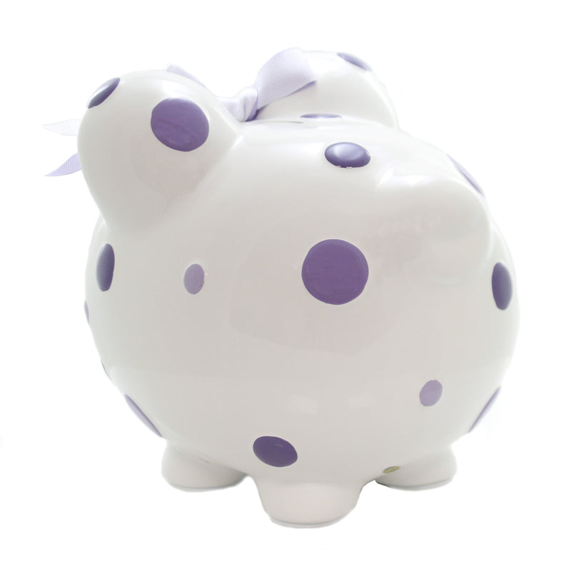 Child To Cherish Purple Multi Dot Bank - - SBKGifts.com