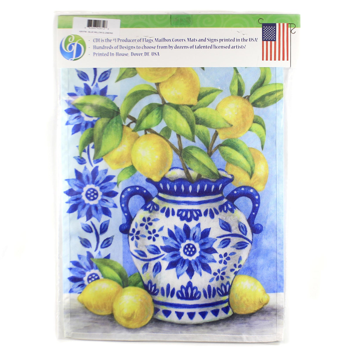 Home & Garden Blue Willow And Lemons Flag - - SBKGifts.com