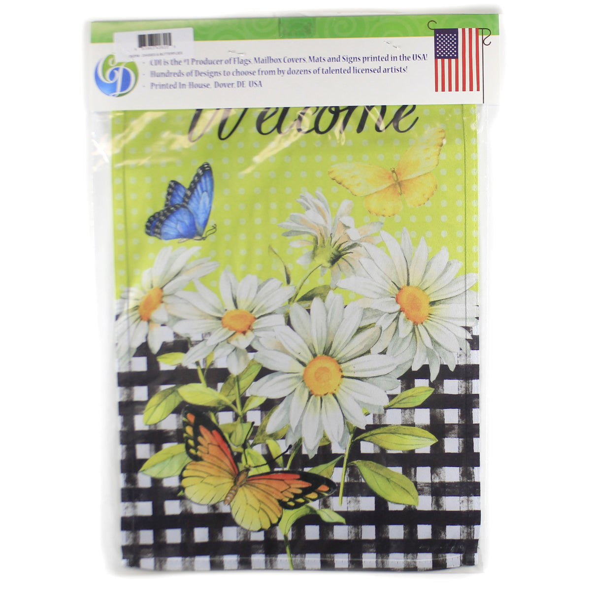 Home & Garden Daisies & Butterflies Flag - - SBKGifts.com