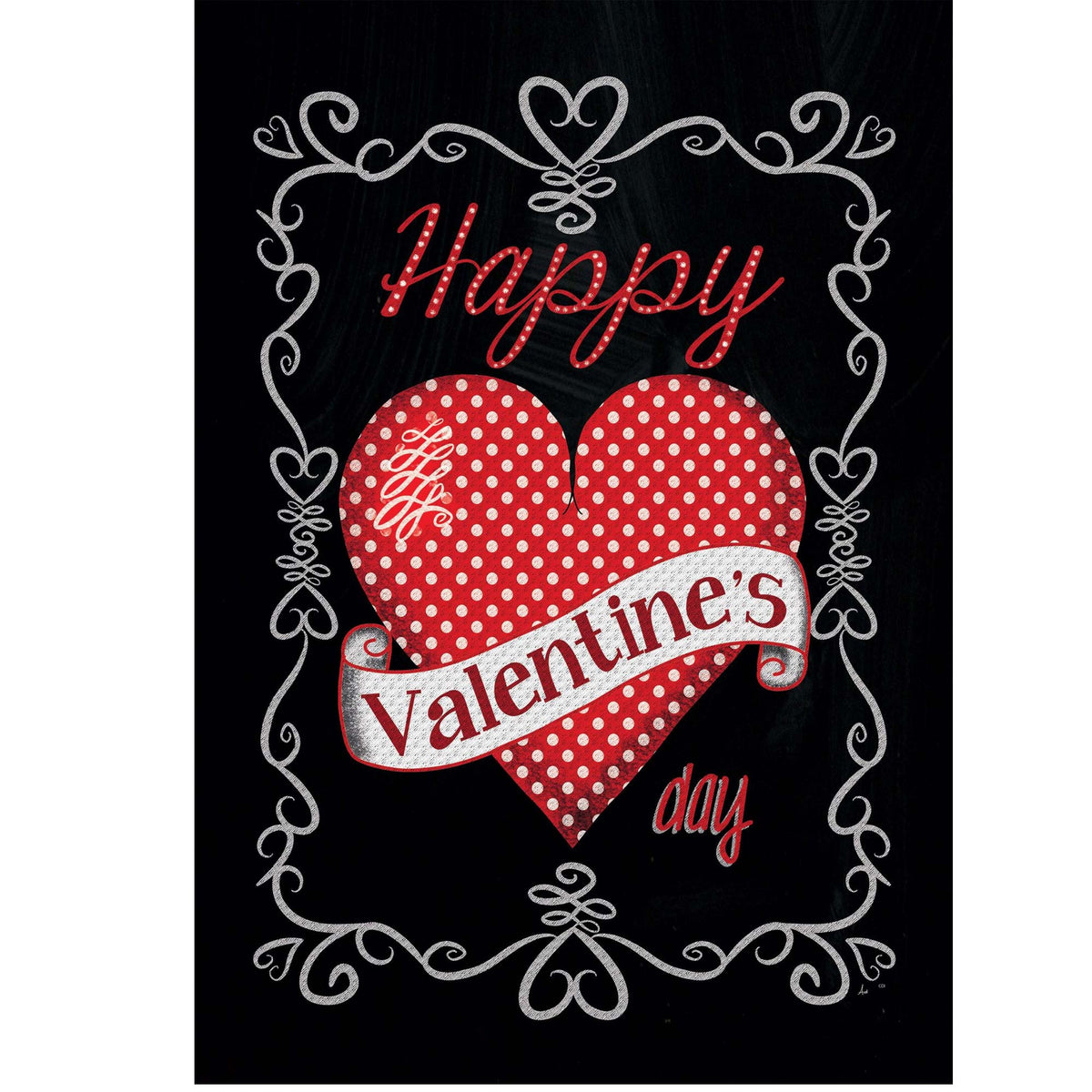 Home & Garden Valentine On Black Garden Flag - - SBKGifts.com