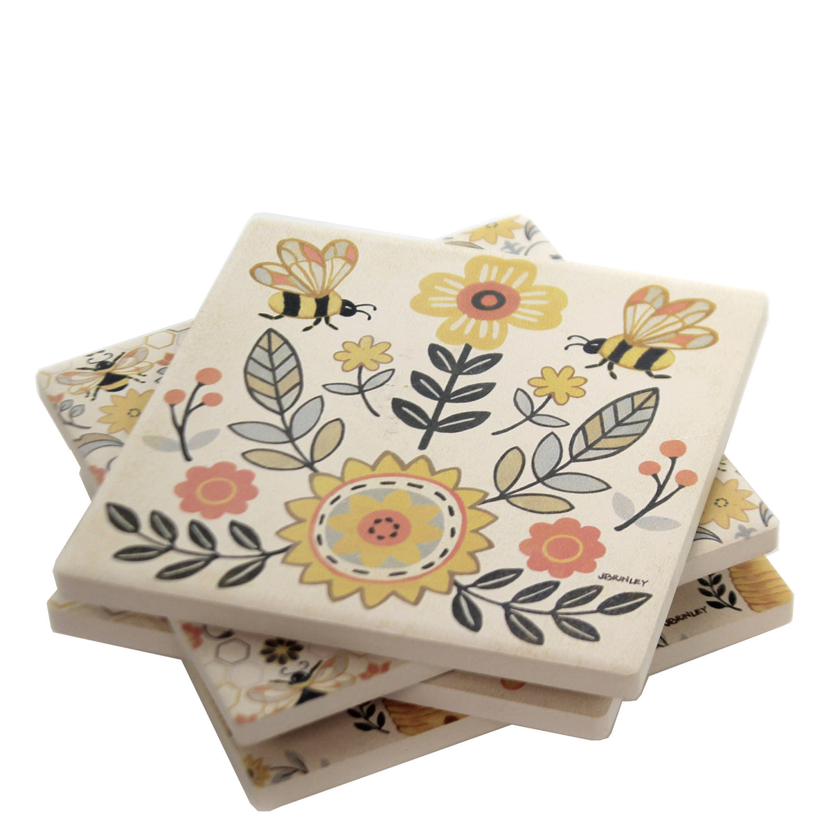 Tabletop Honey & Hive Coasters - - SBKGifts.com