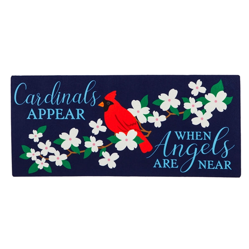 Evergreen Cardinals Appear Insert Mat - One Mat Inch, Rubber - Door Step Red Bird Angel 431628 (44301)