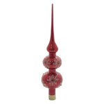 Tree Topper Finial Red Snowflake Tree Topper Glass Snow Christmas Finial Fin982 (44310)