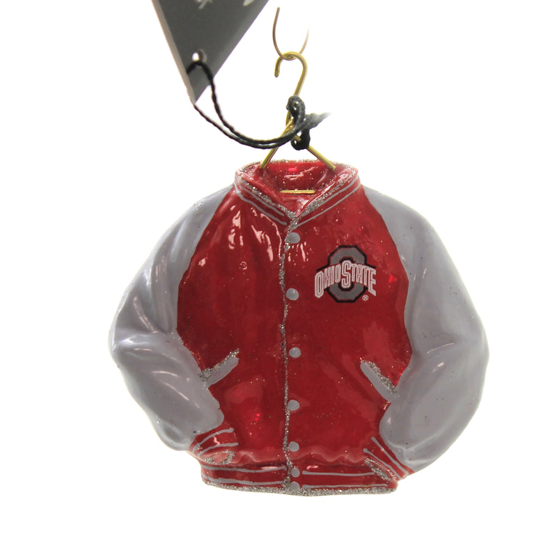 Scarlet & Grey School Jacket - 1 Ornament 4 Inch, Glass - Ornament Ohio State Buckeye Zkp1893osu (44313)