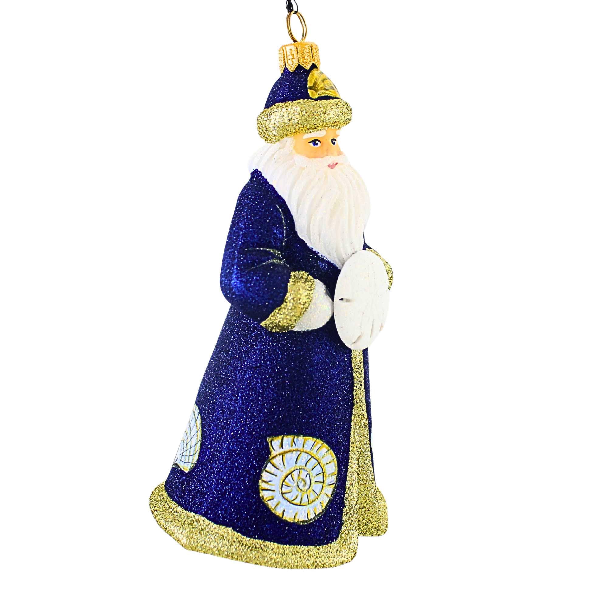 Beachy Santa - 1 Ornament 6.5 Inch, Glass - Ornament Glitterazzi