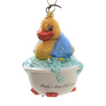 Babys First Rubber Ducky Blue - 1 Ornament 4.5 Inch, Glass - Ornament Tub Time Bubbles Boy Zkp4309blu (44328)