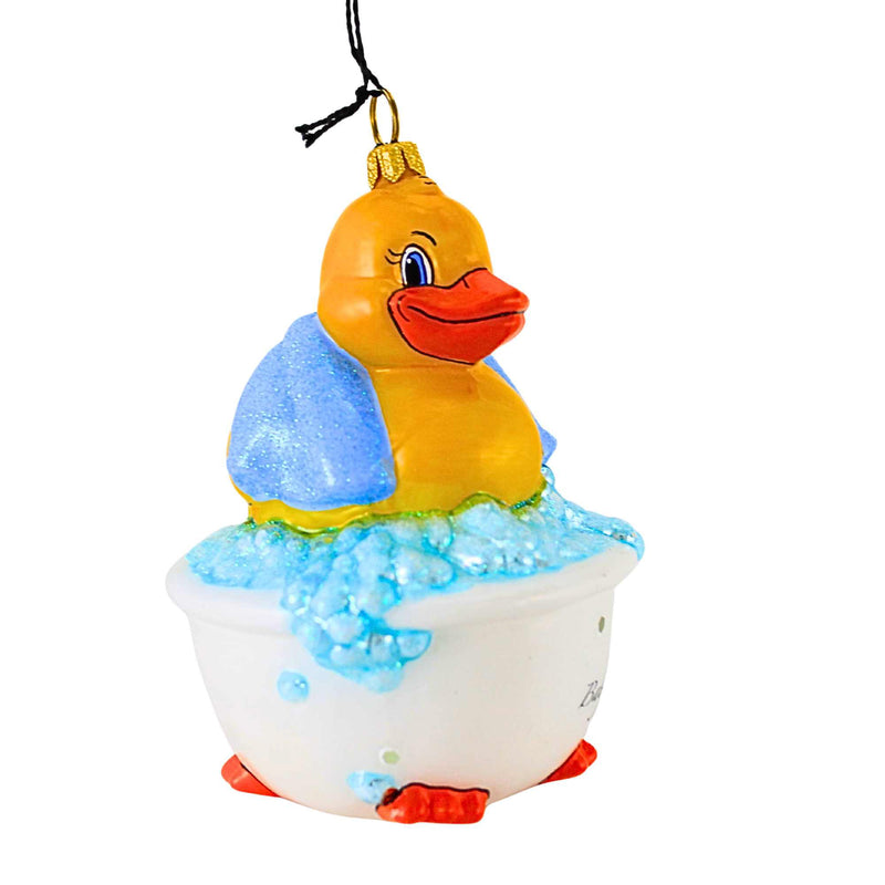 rubber duck christmas tree ornaments Babys First Rubber Ducky Blue - 1 Ornament 4.5 Inch, Glass - Ornament Tub Time Bubbles Boy Zkp4309blu