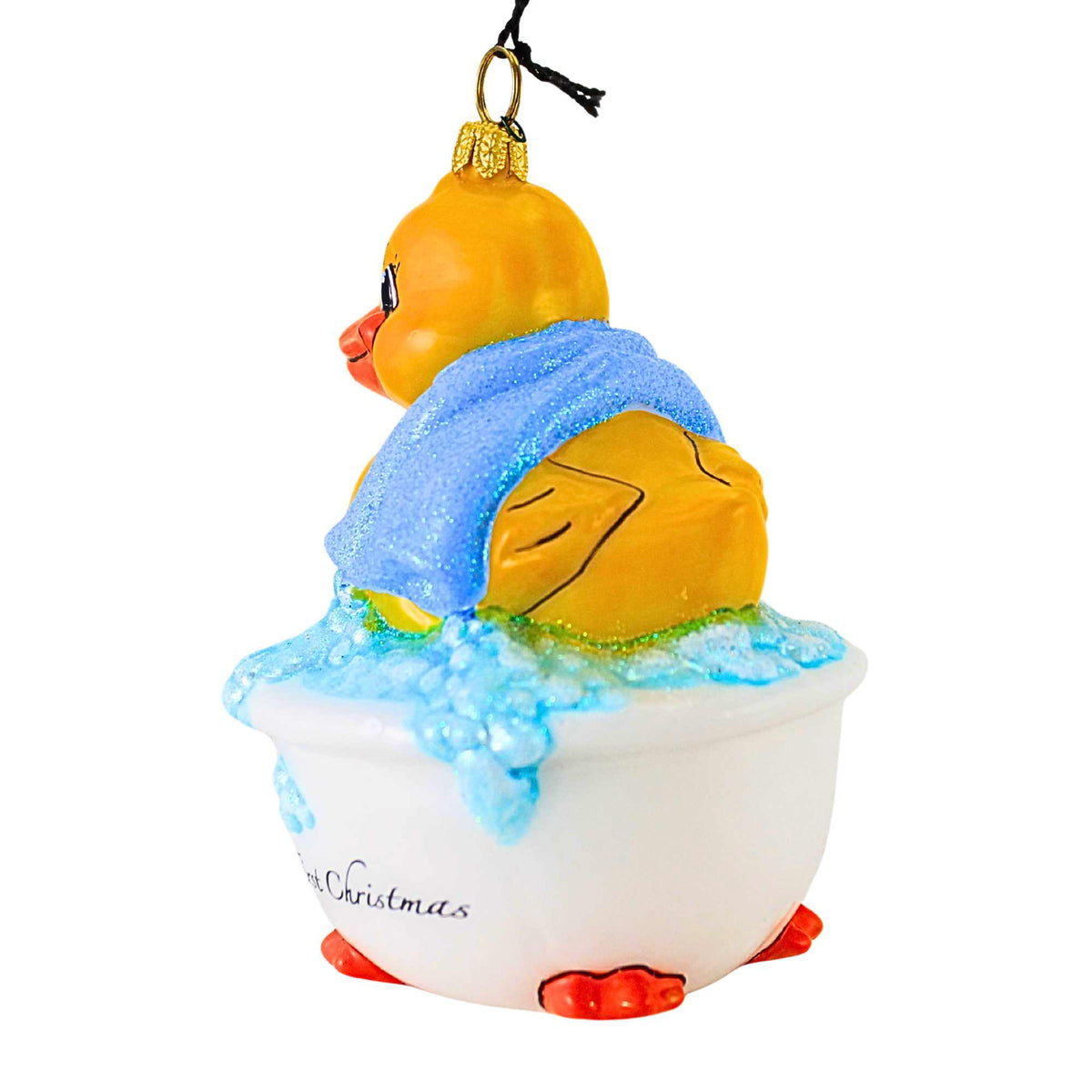 Joy To The World Babys First Rubber Ducky Blue - - SBKGifts.com