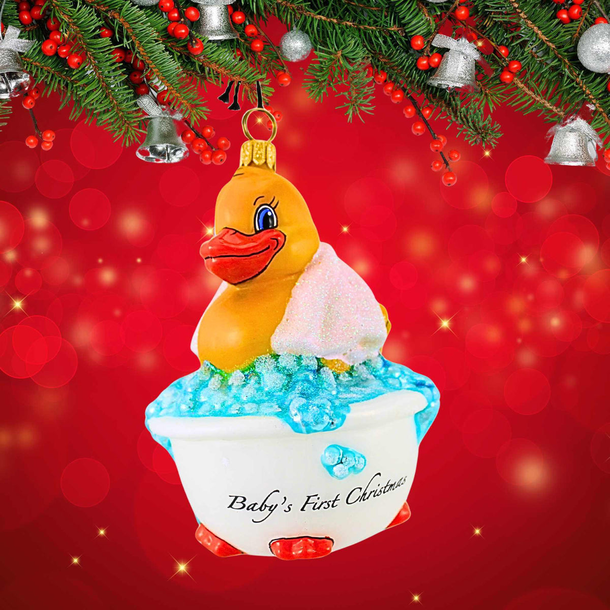 Joy To The World Babys First Rubber Ducky Pink - - SBKGifts.com