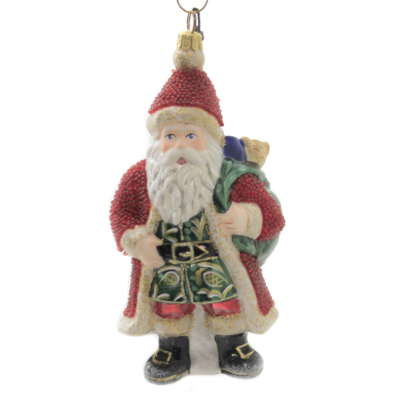 Galician Santa With Presents - 1 Ornament 6 Inch, Glass - Ornament Red Bead Metzler Bros Zkp4036rb (44331)