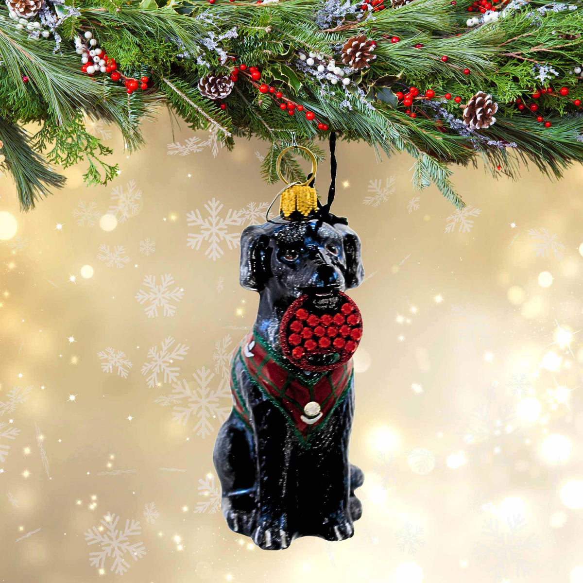 Joy To The World Black Lab In Vest - - SBKGifts.com