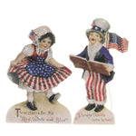 Americana Children Dummy Boards - Two Dummy Boards 6.5 Inch, Wood - Patriotic Uncle Sam Betsy Ross Rl7289 (44373)