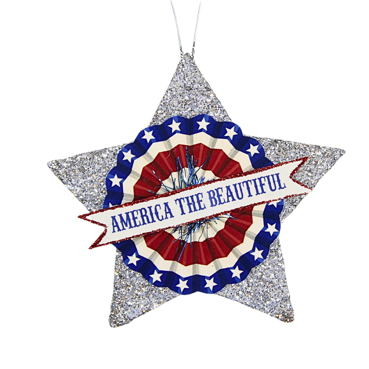 Bethany Lowe American Glitter Star Ornament - - SBKGifts.com