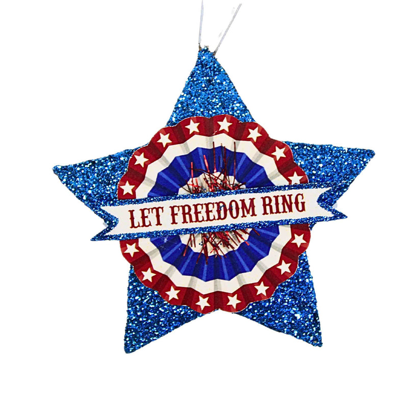 Patriotic American Glitter Star Ornament Paper Flag Usa Banner Tf9109 (44376)
