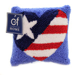 C & F Patriotic Heart Pillow - One Small Square Accent Pillow 8 Inch, Cotton - American Flag Stars Stripes 44488009 (44557)