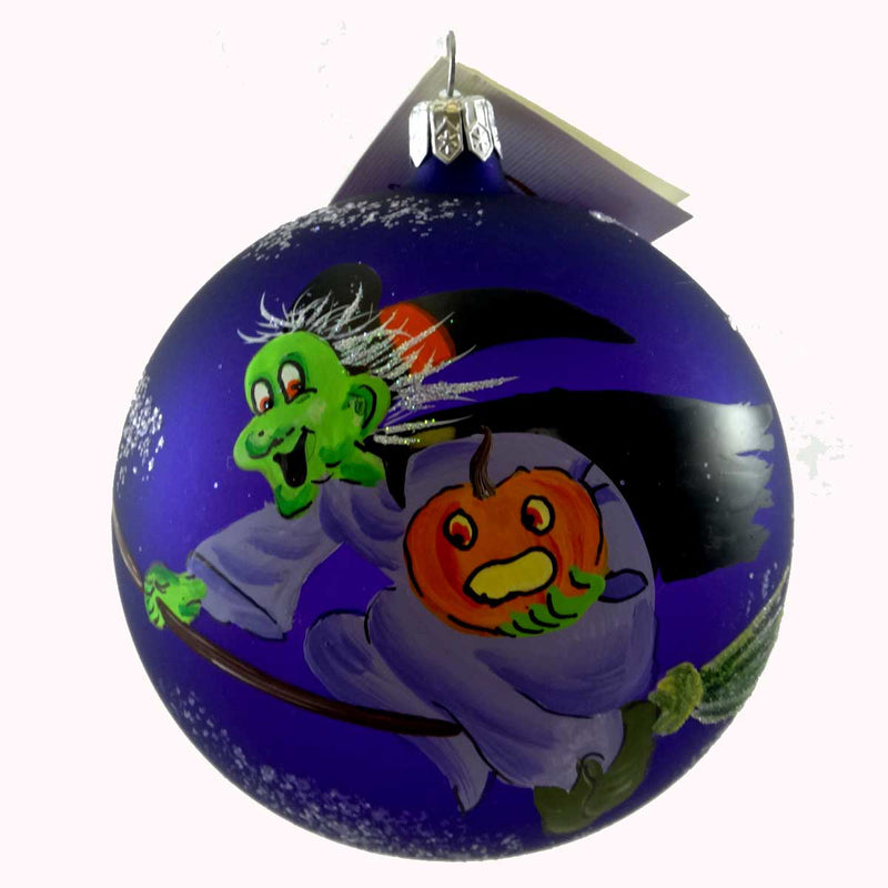 Flying Green Witch Ball - 3.5 Inch, Glass - Halloween Pumpkin Broom 936326 (4462)