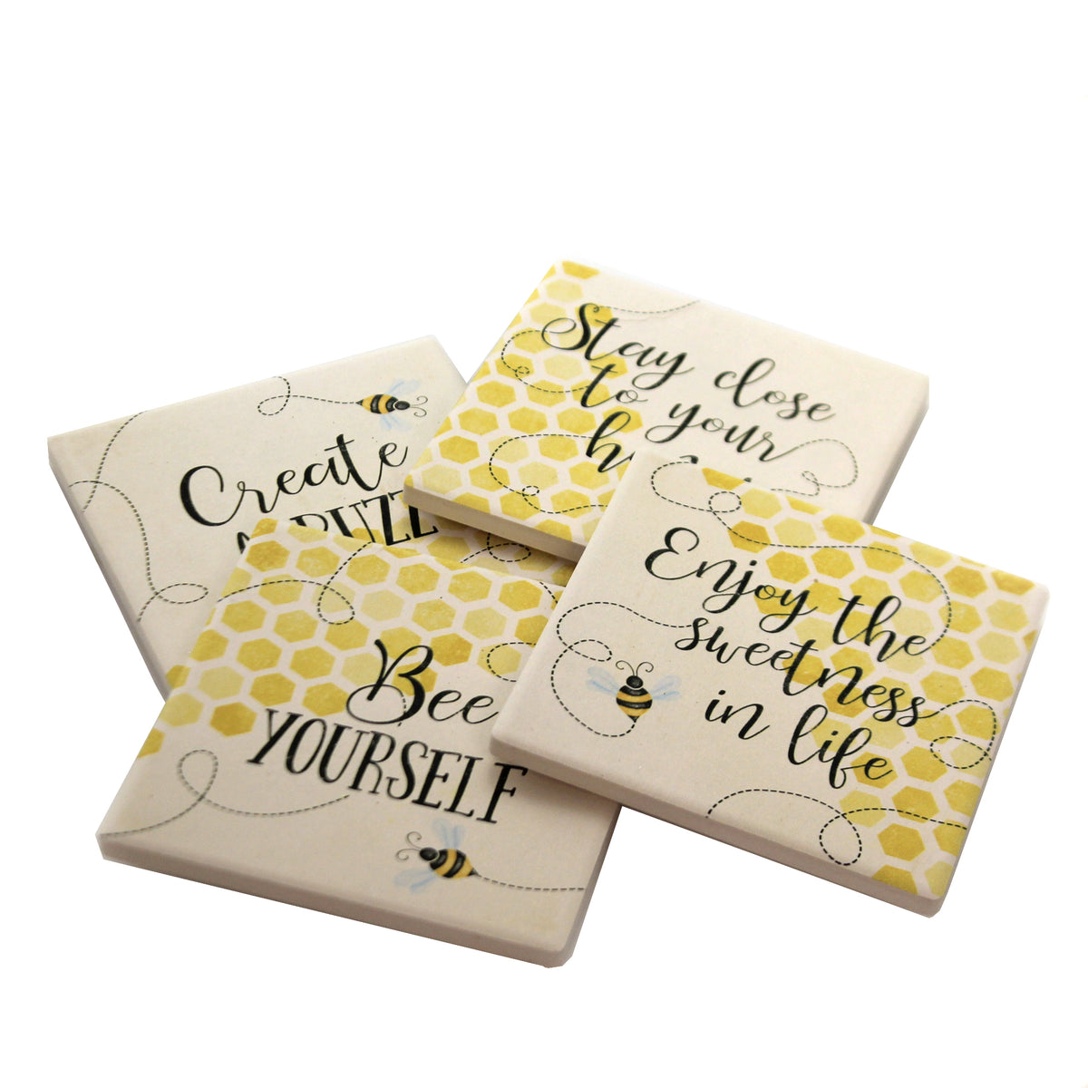 Tabletop Trendy Bee Coaster Set - - SBKGifts.com