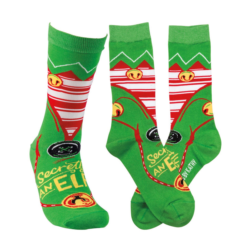 Novelty Socks Secretly An Elf Socks Fabric Lol Made You Smile 36623 (45057)