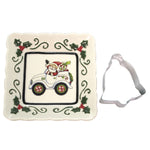 Santa In Auto Square Dish - 1 Dish & 1 Cookie Cutter 5.5 Inch, Ceramic - Ivy Candy Nut Cookie Cutter 10657 (45098)