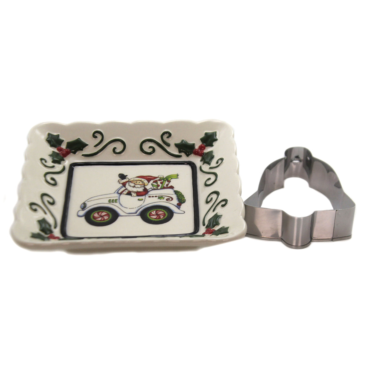 Tabletop Santa In Auto Square Dish - - SBKGifts.com