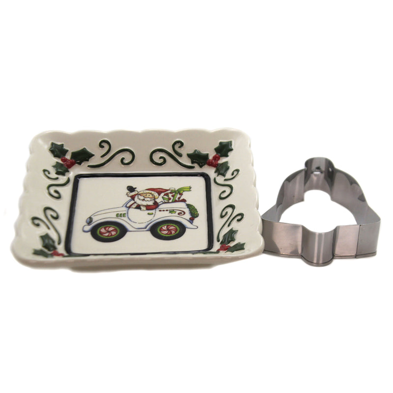 Tabletop Santa In Auto Square Dish - - SBKGifts.com