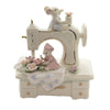(45127) Figurine Mice With Sewing Machine, 5.50 Inch, Spool Thread Quilt 58022