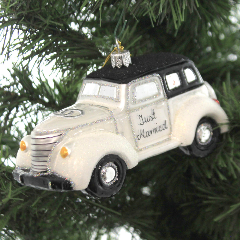 Holiday Ornaments Just Married Car - - SBKGifts.com