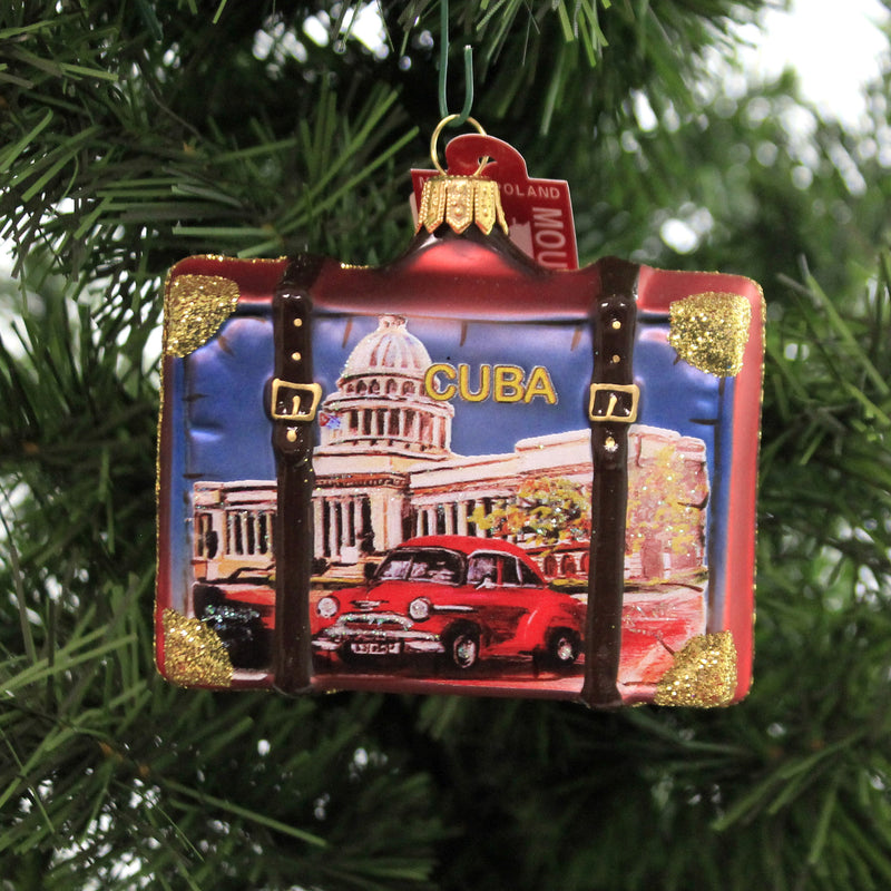Holiday Ornaments Cuba Suitcase - - SBKGifts.com
