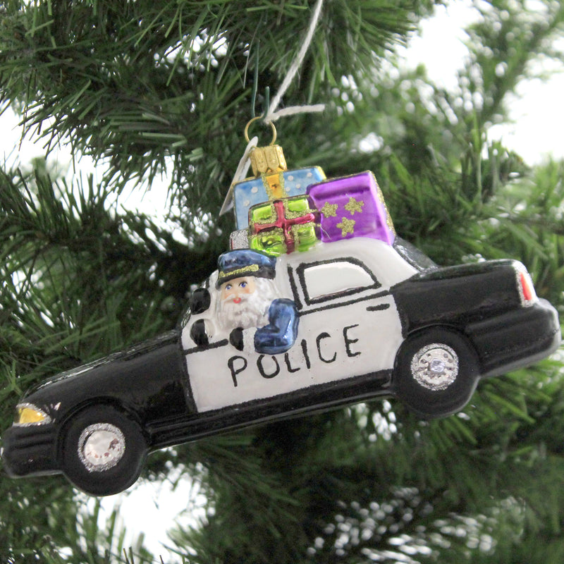 Holiday Ornaments Santa In Police Car - - SBKGifts.com