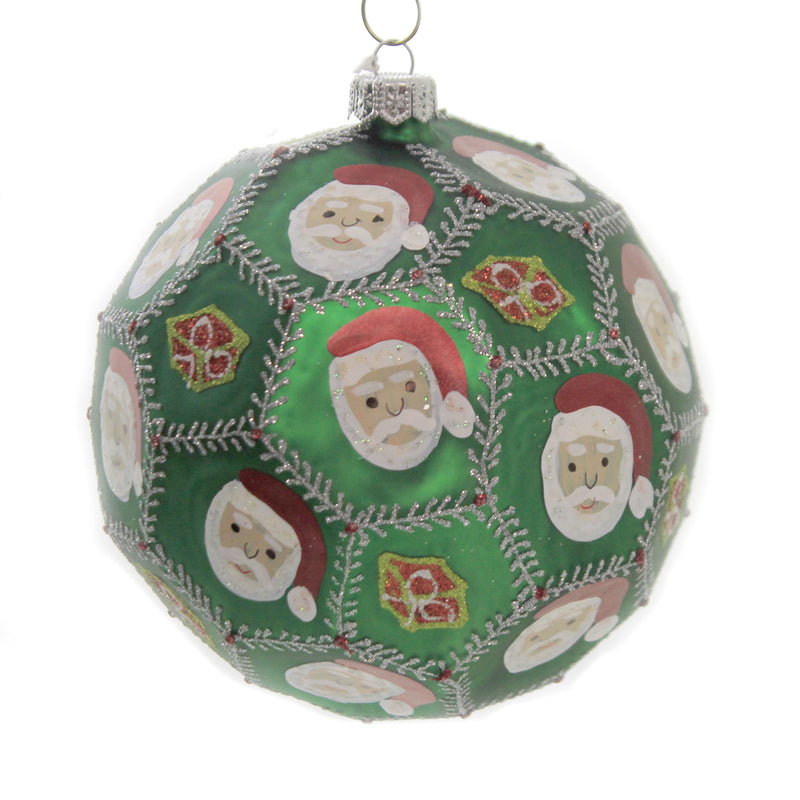 Holiday Ornaments Santa Claus Face Ball - - SBKGifts.com