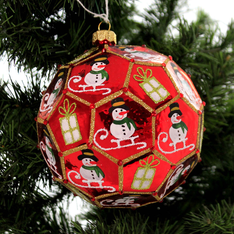 Holiday Ornaments Snowman On Sled - - SBKGifts.com