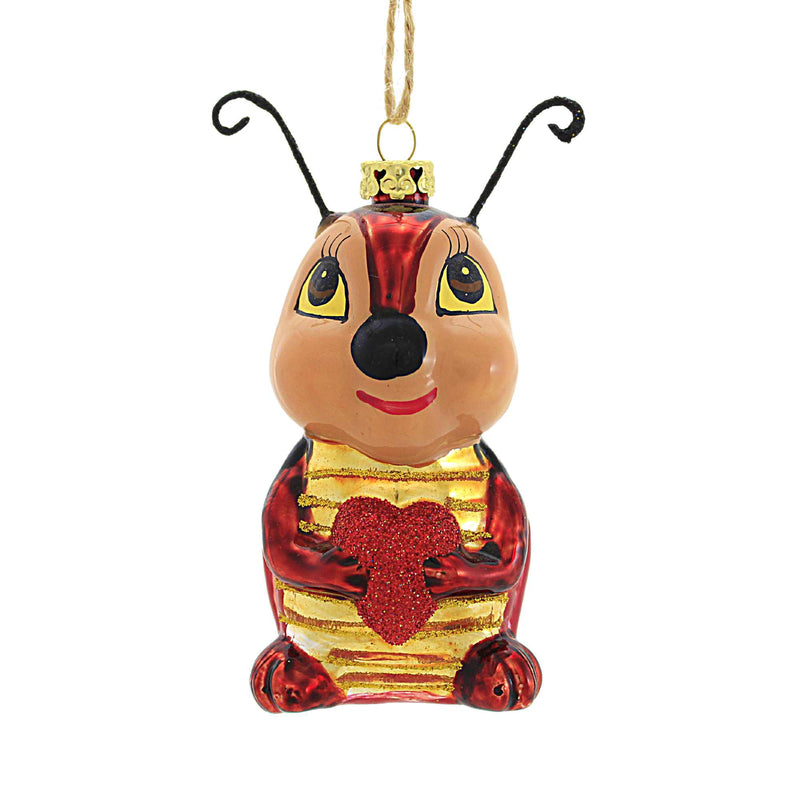 Cody Foster Lovebug - One Ornament 4.25 Inch, Glass - Heart Ladybug Valentine's Go4361 (45437)
