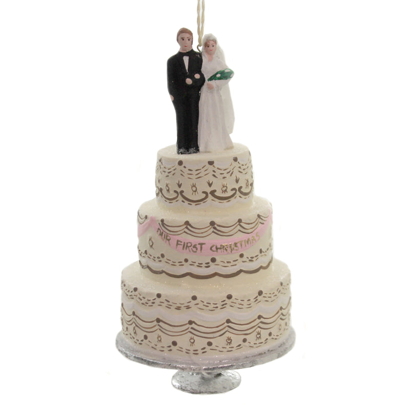 Holiday Ornament Our First Christmas Together Wedding Couple Cake Bride Groom Po2135 (45475)