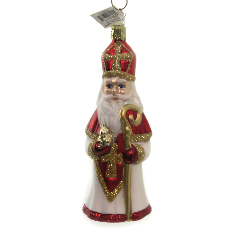 Saint Nicholas Golden Apple - One Ornament 5.75 Inch, Glass - Staff Cross Christmas 10140S020 (45541)