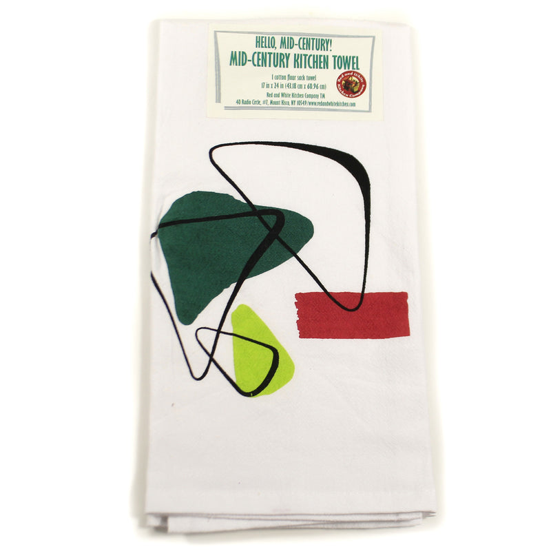 Red And White Kitchen Mid Century Modern #1 Towel Set - - SBKGifts.com