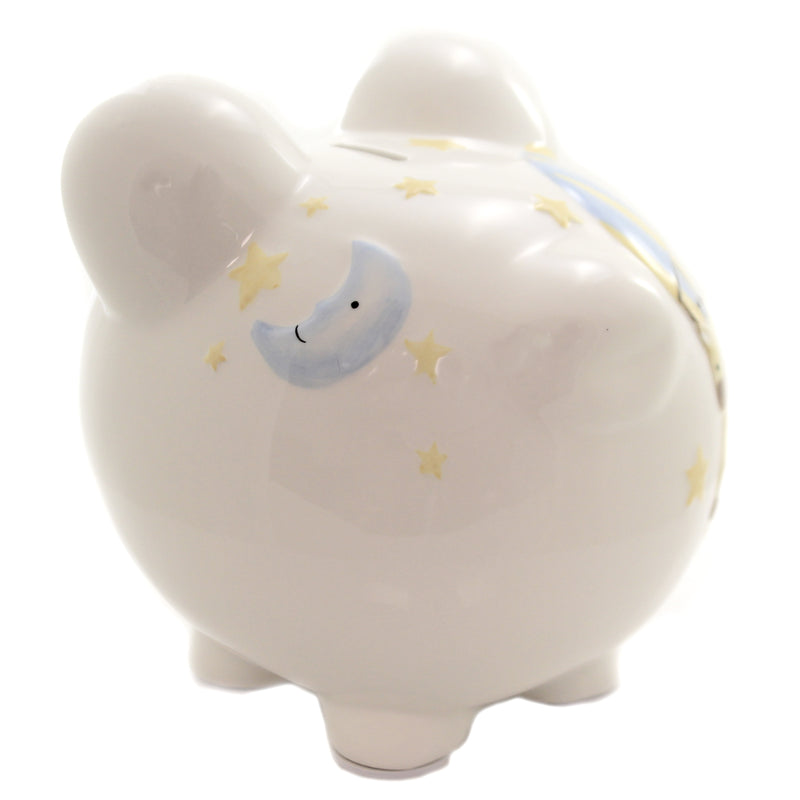 Child To Cherish Air Balloon Bank - One Bank 7.5 Inch, Ceramic - Stars Moon Animals 36907 (45775)
